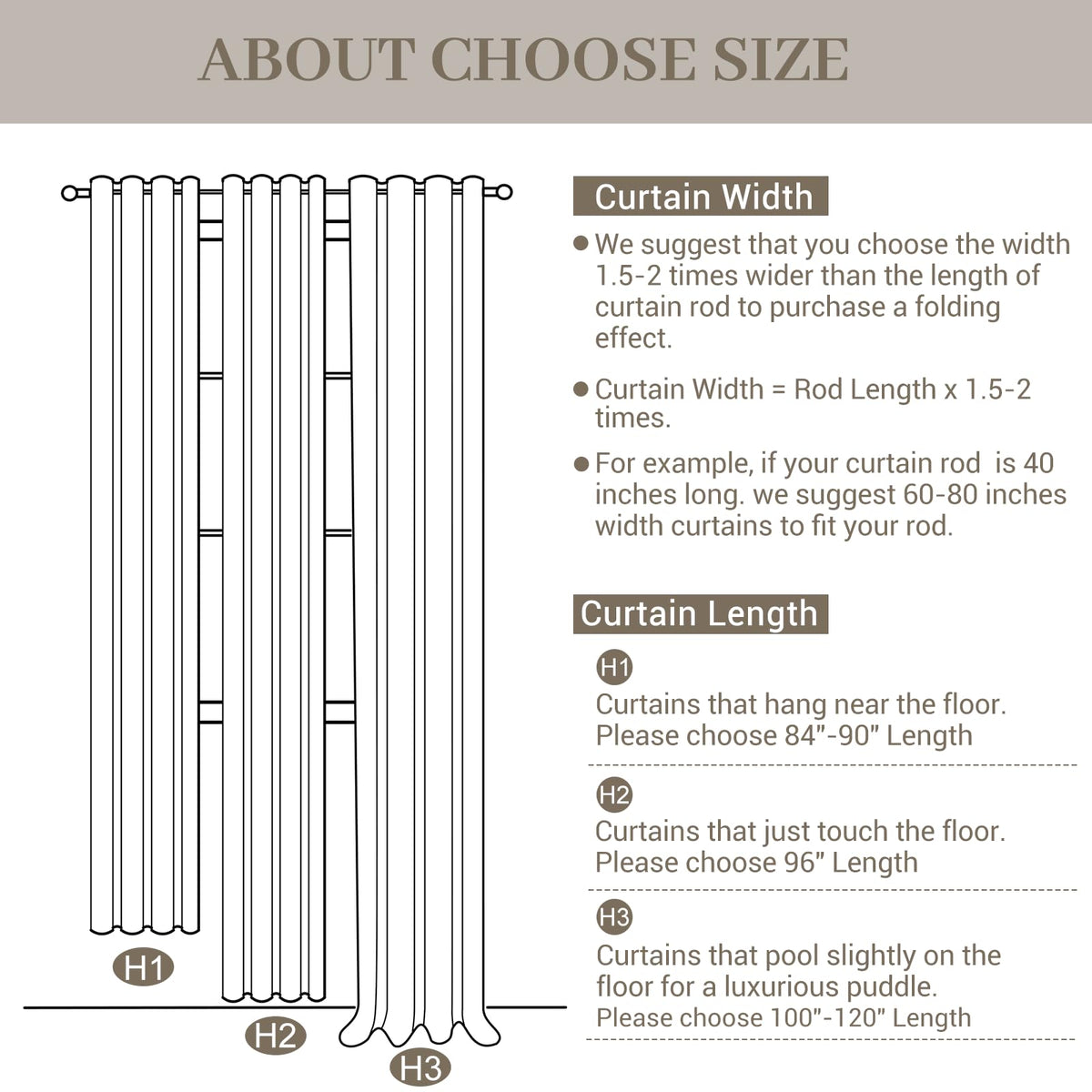 IVAPUPU ready-to-hang curtains include hooks and rings for quick setup
