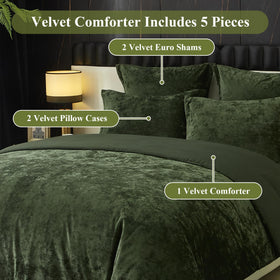 Ivellow comforter set bundle display showing full 5-piece arrangement.