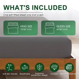 Ivellow grounding sheet on bed with calm bedroom scene suggests wellness ready setup.