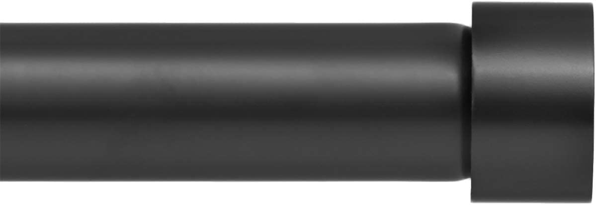 Ivilon curtain rod with black end-cap finials adds modern style to windows
