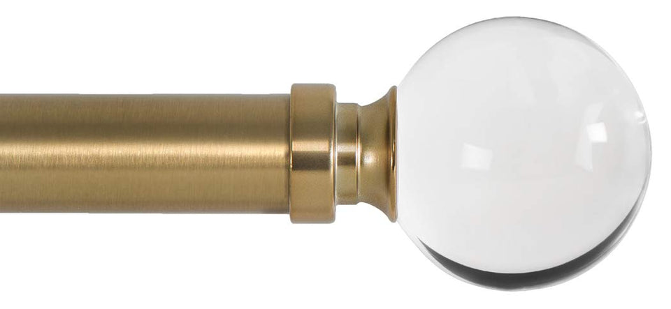 Ivilon drapery rod with warm gold finish and 1-inch pole for versatile styling.