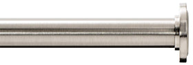 Ivilon brushed nickel shower rod with non-slip rubber ends.