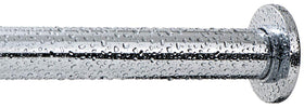 Ivilon chrome tension rod used with window curtains for a clean look