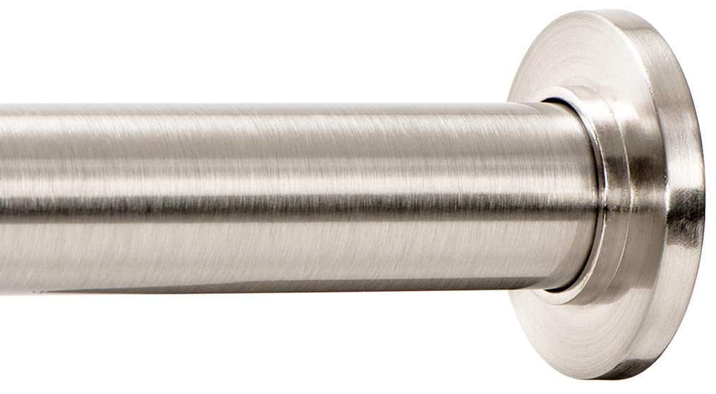Ivilon tension rod in brushed nickel, adjustable 54–90 inches for windows.