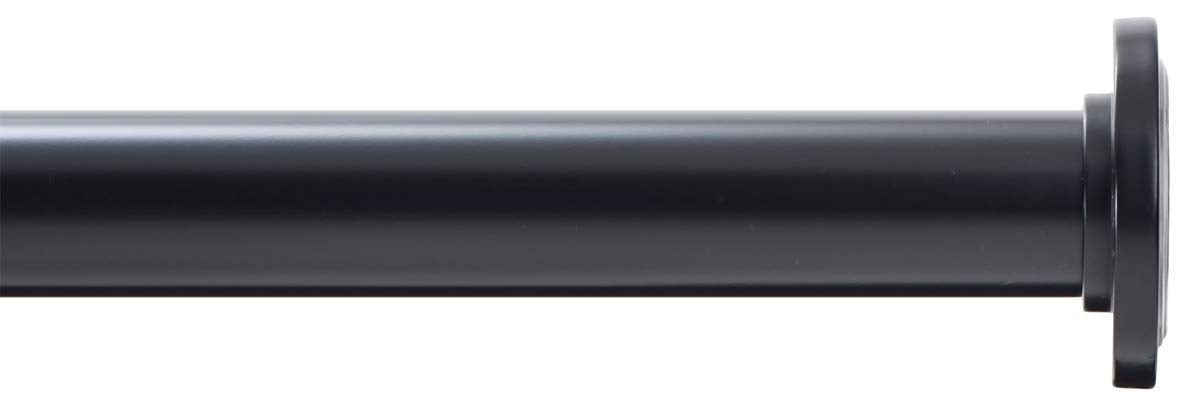 Close-up of Ivilon tension rod finials and solid metal construction.