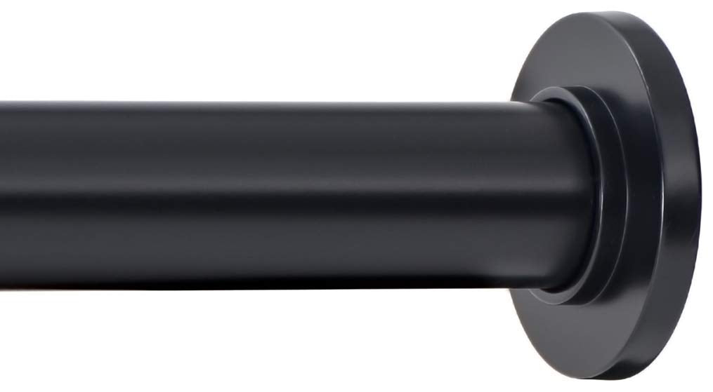 Ivilon tension rod in shower setup with 36-54 inch reach and black finish for sturdy shower curtains.
