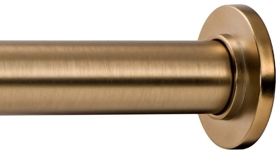 Ivilon tension rod with warm gold finish, adjustable 54–90 inches for window curtains