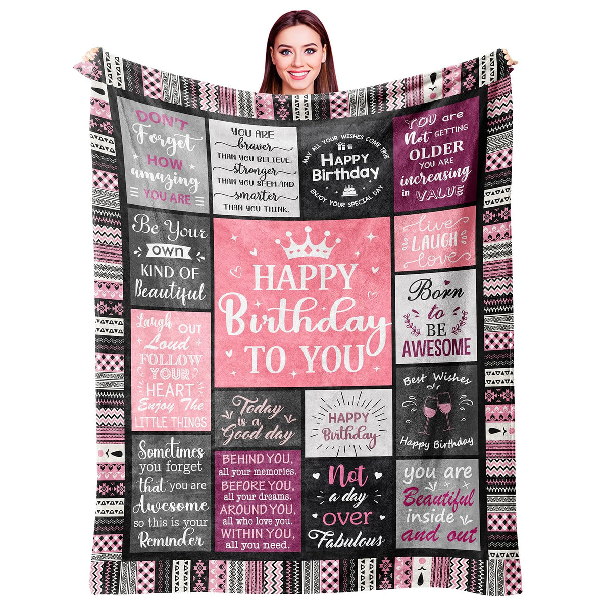 Ivivis birthday blanket with heart messages, a warm, meaningful gift.