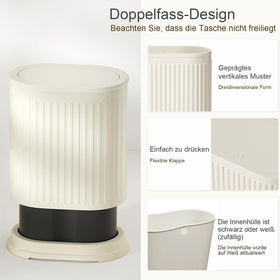 IVTUVTI double-layer trash bin hides bags for a neat, organized look.