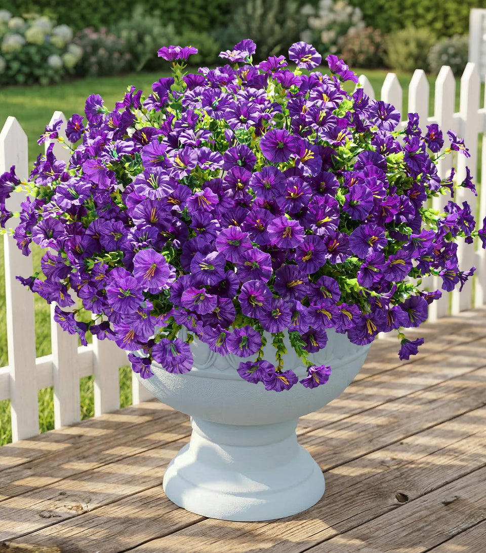 Ivydale 12 bundles purple silk morning glory for outdoor display with lasting color.