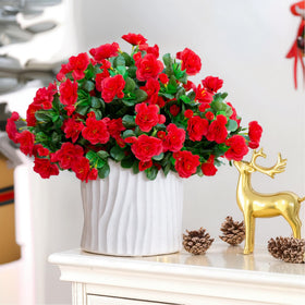 Ivydale artificial camellia arrangements create lush looks on patios and gardens.