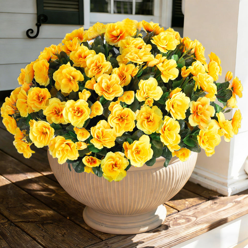Ivydale artificial camellia outdoor bloom bundle with UV-resistant color.