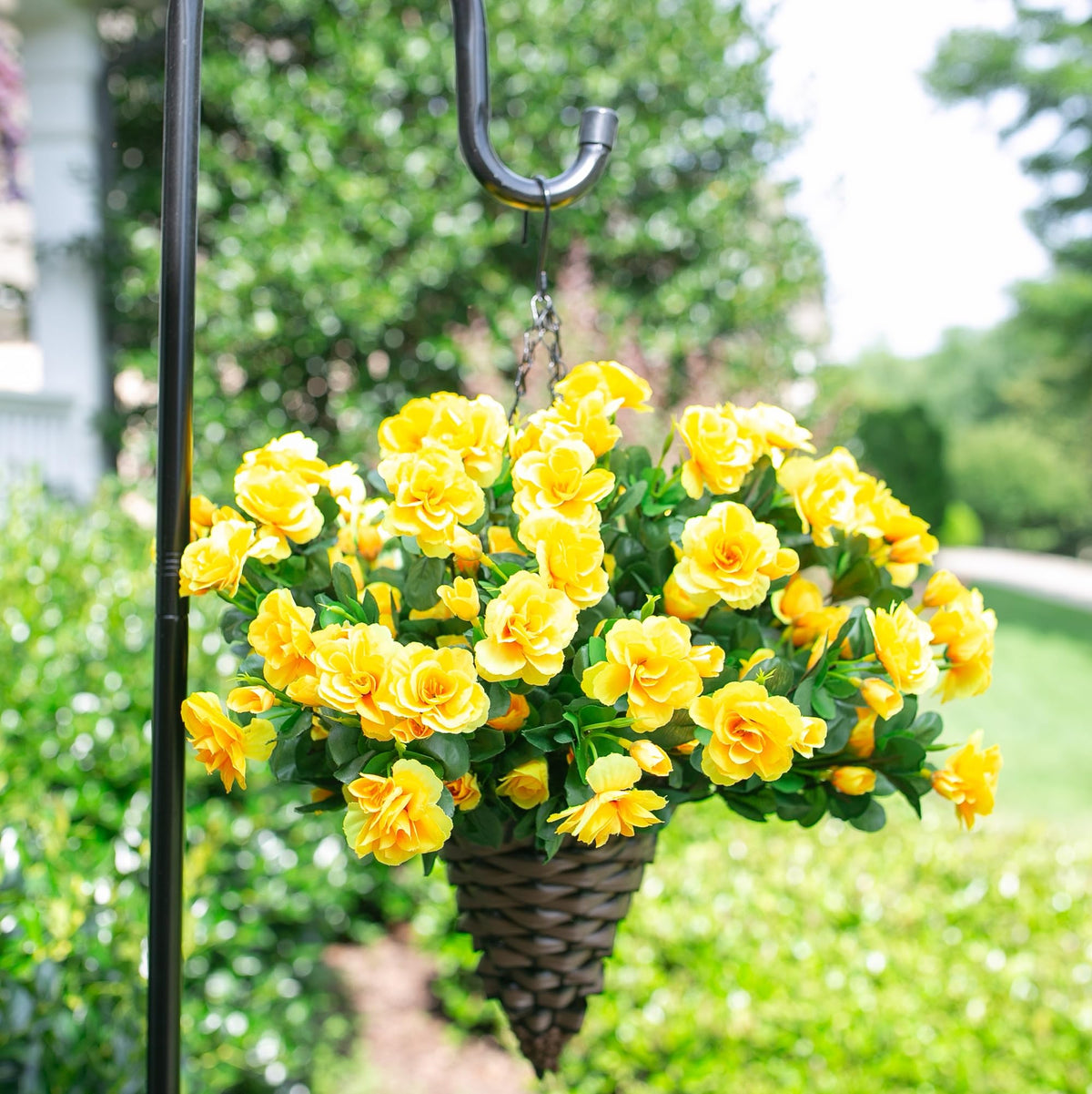 Ivydale faux camellias brighten porches and patios with no upkeep.