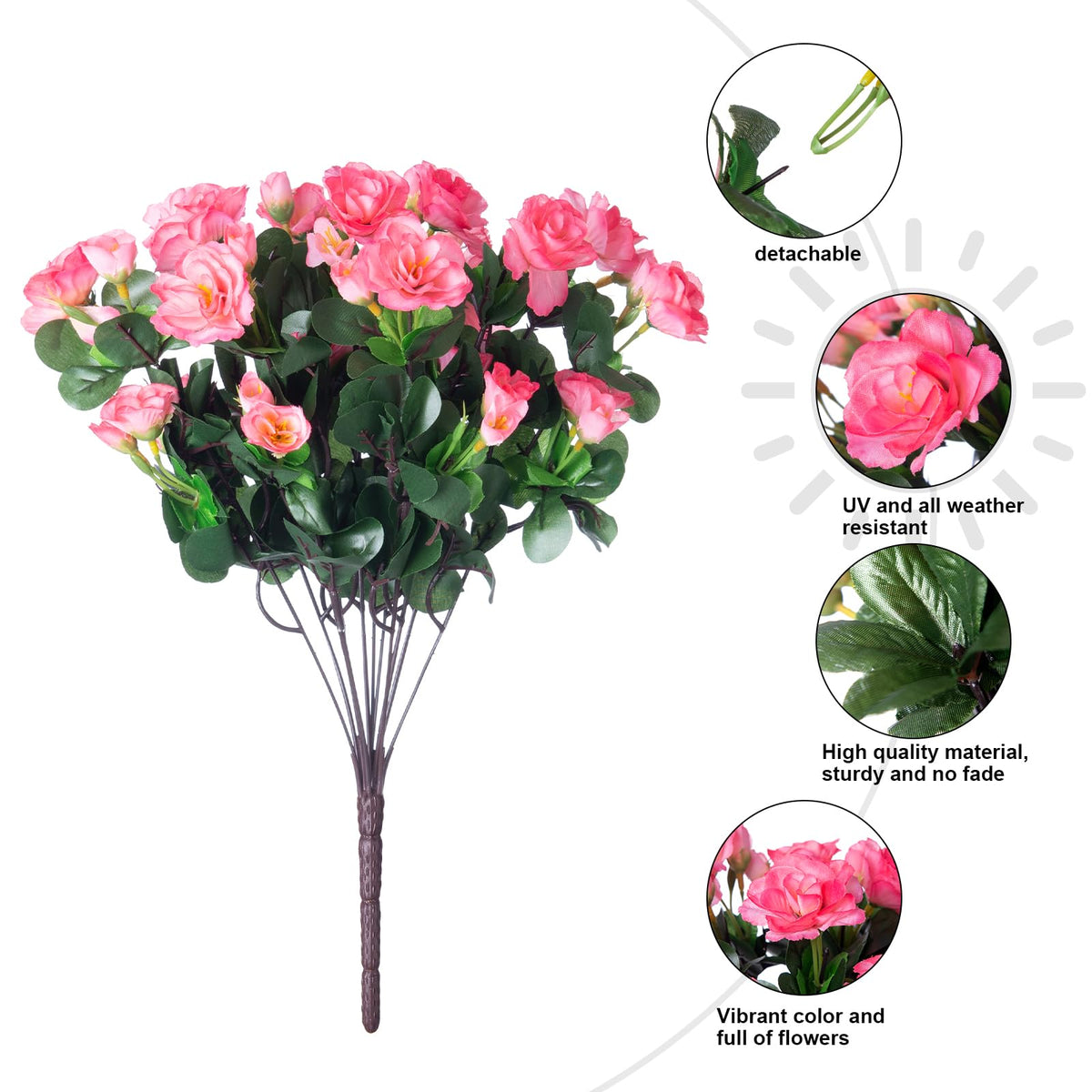 Ivydale UV-resistant camellia arrangement in a garden box, maintenance-free year-round color.
