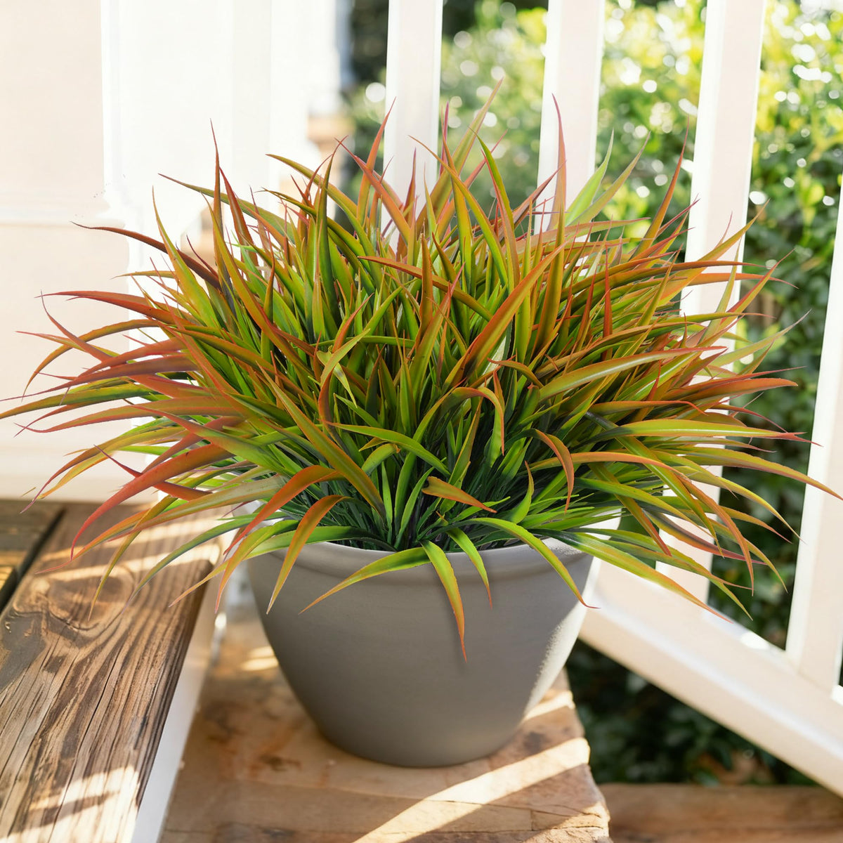 Ivydale artificial grass plants, 14.9-inch length, ideal for balcony planters