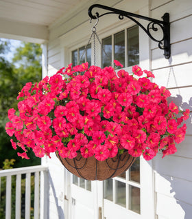 Ivydale artificial hanging morning glory close-up of silk blooms for durable outdoor decoration