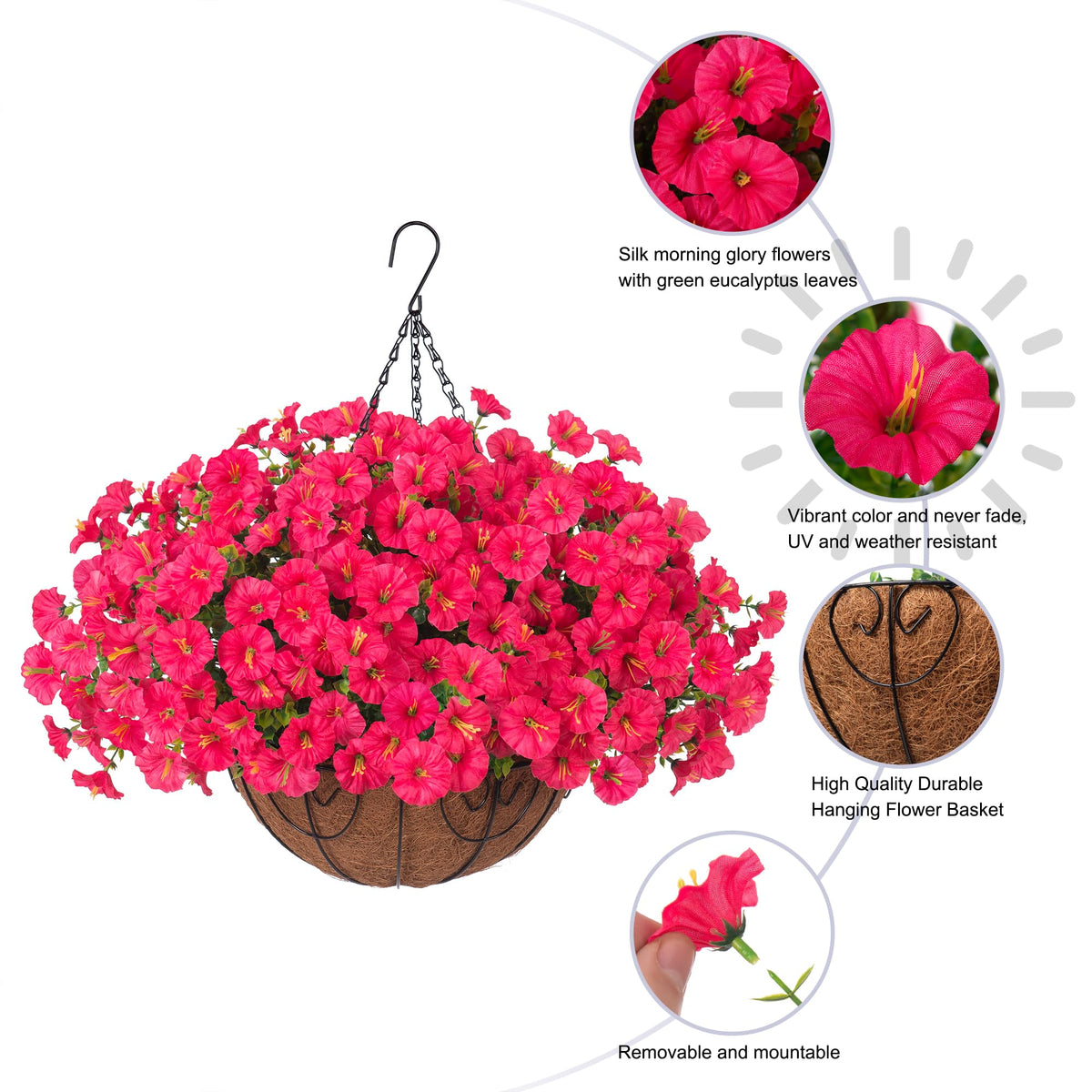 Ivydale decorative hanging flowers ideal for balcony or yard decor