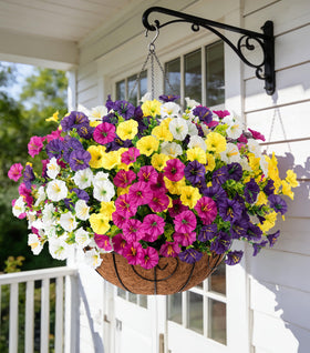 Ivydale artificial hanging morning glory flowers in vivid colors for year-round decor.