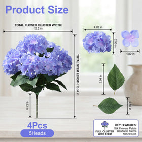 Ivydale hydrangea bouquet preview showing lifelike petals for elegant displays.
