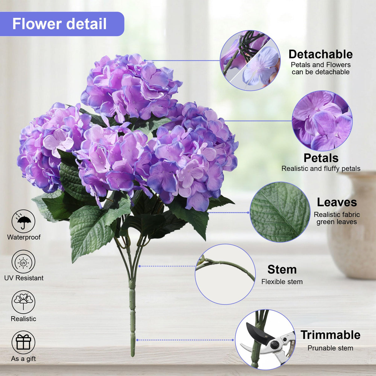 Ivydale hydrangea leaves with textured, realistic foliage.