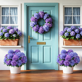 Ivydale hydrangea withstands sun and rain for durable outdoor use.