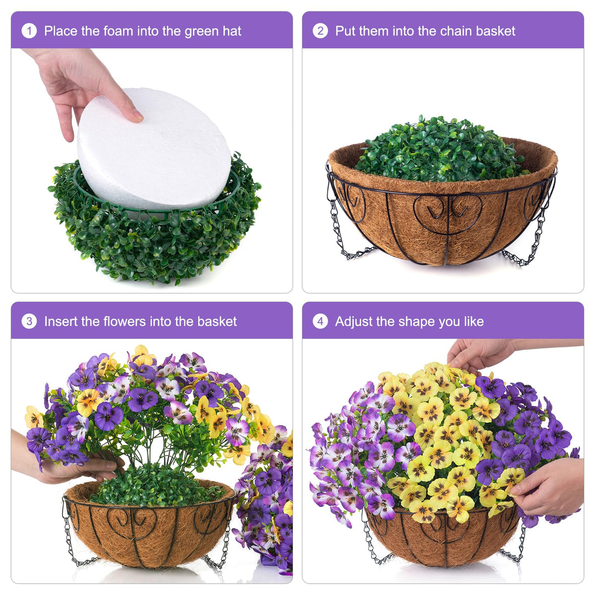 Ivydale UV-resistant silk pansies maintain vibrant color in direct sunlight.