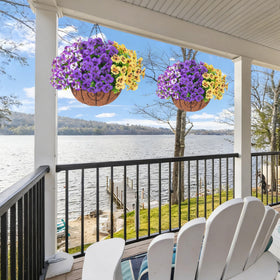 Ivydale window-box display with faux pansies adds curb appeal.