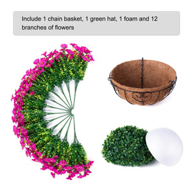 Ivydale hanging flower basket assembly showing 17x17x19 inch size.