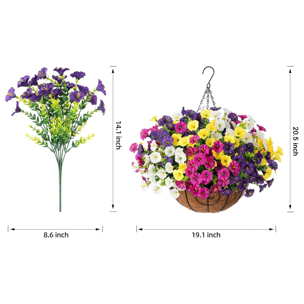 Ivydale basket and chain details to fit porch or balcony decor.