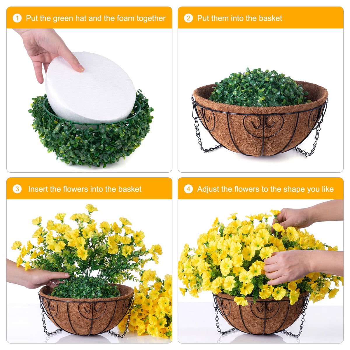 Ivydale basket with chain and foam ensures easy hanging