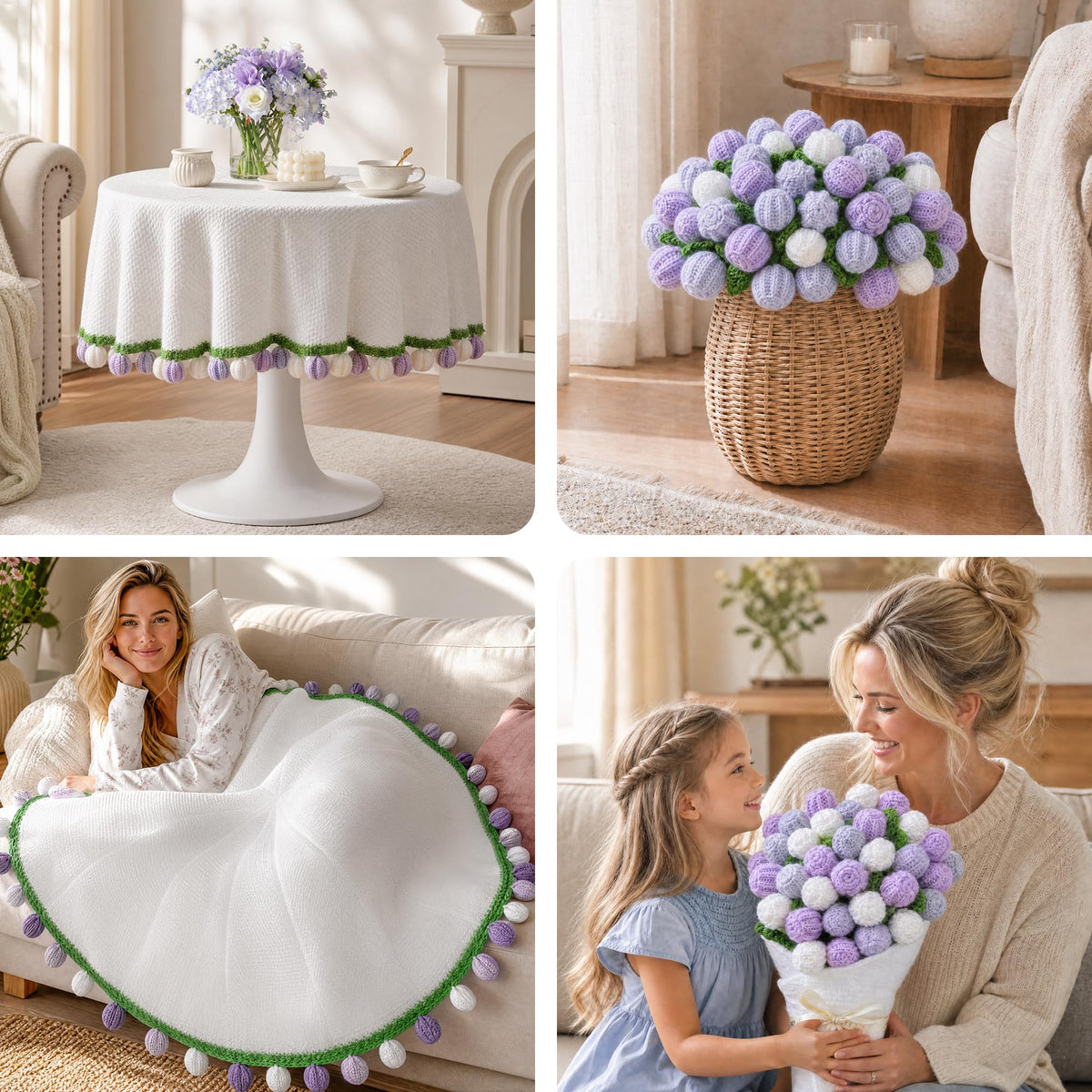 Ivydale blanket on bed conveys cozy warmth and romantic decor.