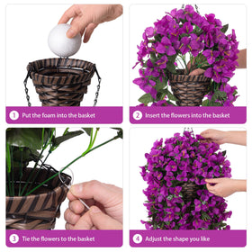 Ivydale Bougainvillea hanging basket cone demonstrates easy setup.