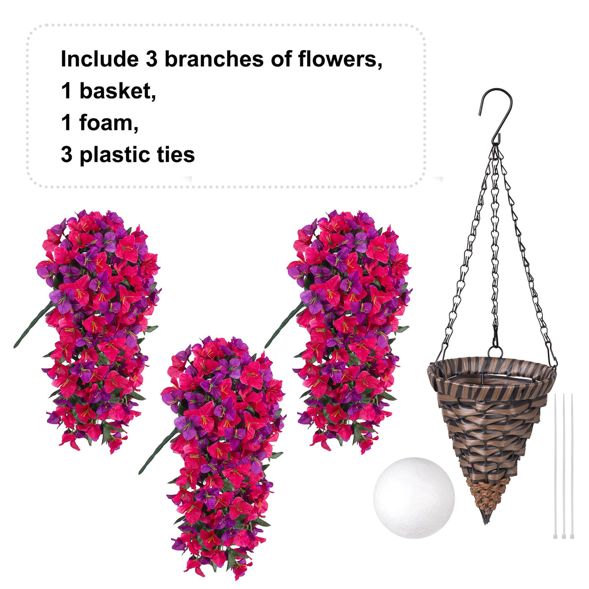 Ivydale Bougainvillea three-flower unit highlighting realistic textures.
