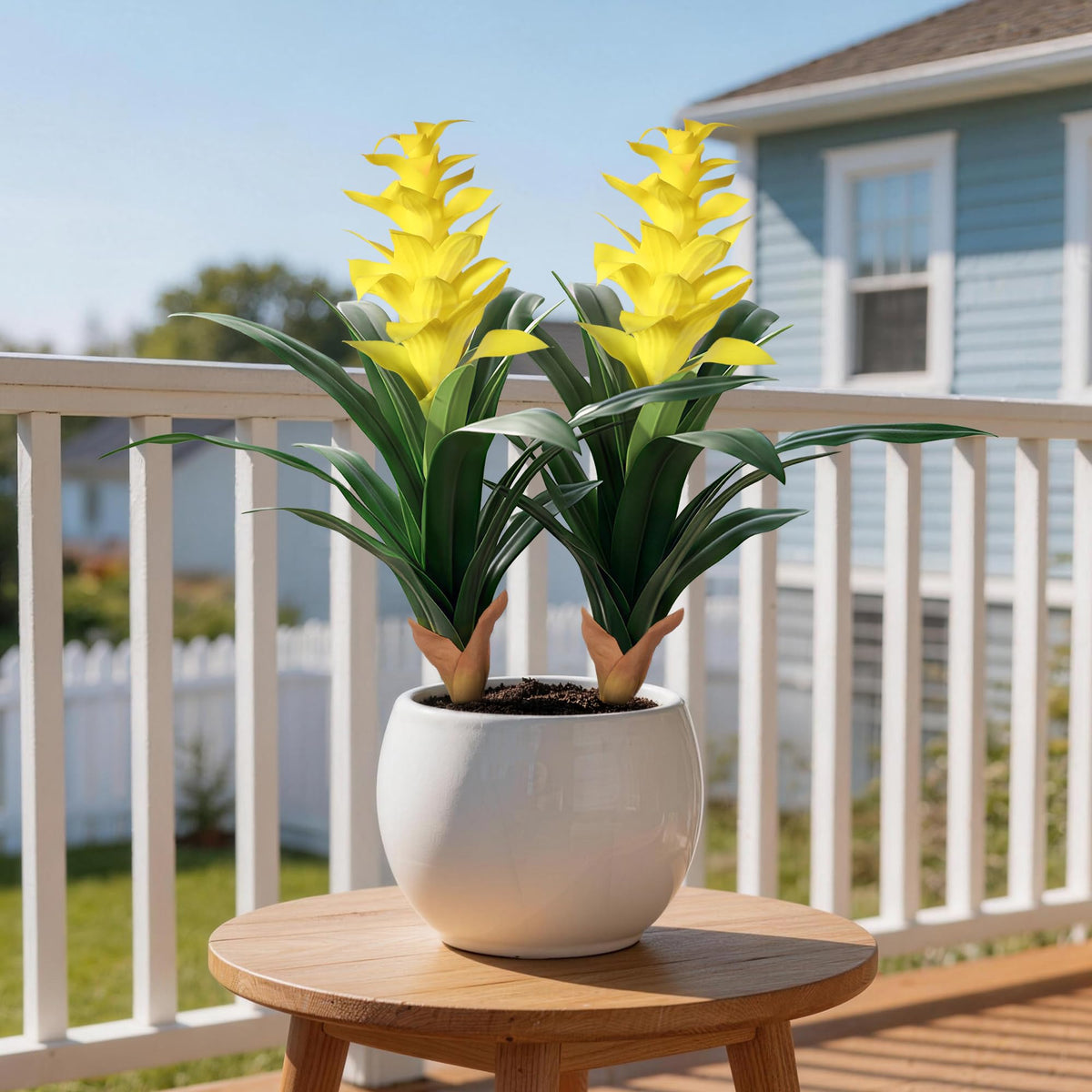 Ivydale bromeliad arrangement stands 16.93 inches tall for versatile placement