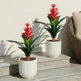 Ivydale bromeliad artificial flowers height 16.93 inches for versatile display