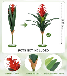 Ivydale bromeliad artificial flowers used as patio decor