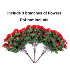 Ivydale faux camellia flowers offer instant elegance for planters and window boxes.