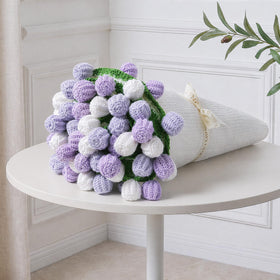 Ivydale Crochet Flower Bouquet Throw Blanket in pink and white, ideal for cozy living room decor.