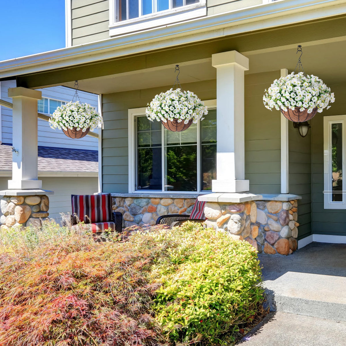 Ivydale durable UV-weather-resistant faux plants withstand sun for porch displays.