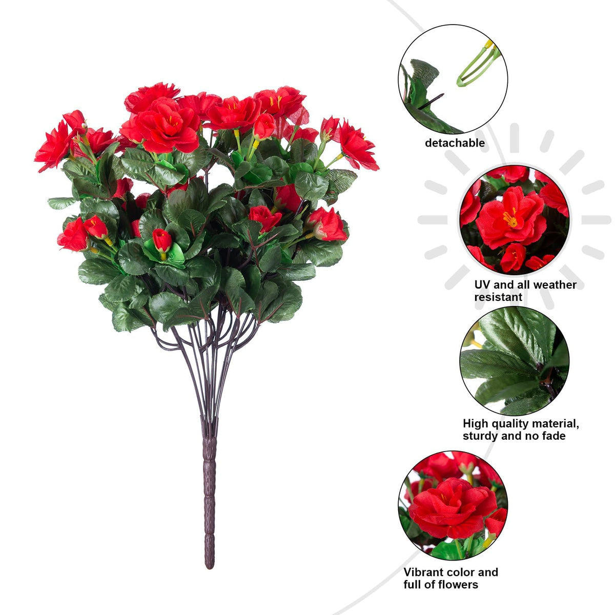 Ivydale fake camellia plants require no watering or pruning for easy outdoor decor.