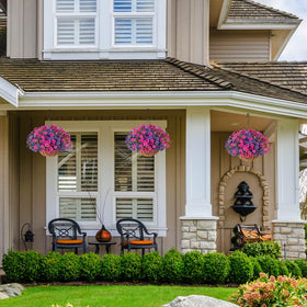 Ivydale faux bloom basket with 12 bundles creates instant outdoor beauty