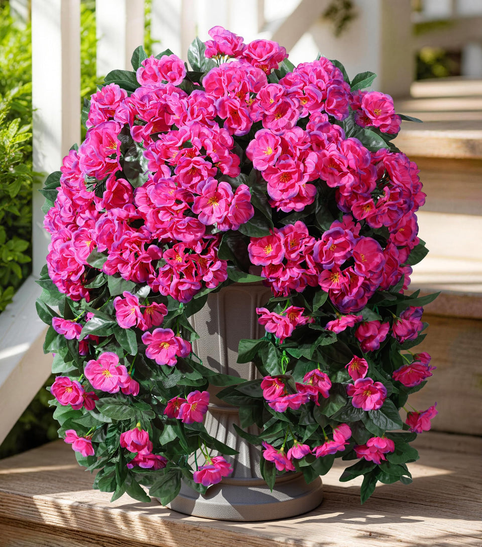 Ivydale outdoor geraniums faux branch draping for instant porch decor.