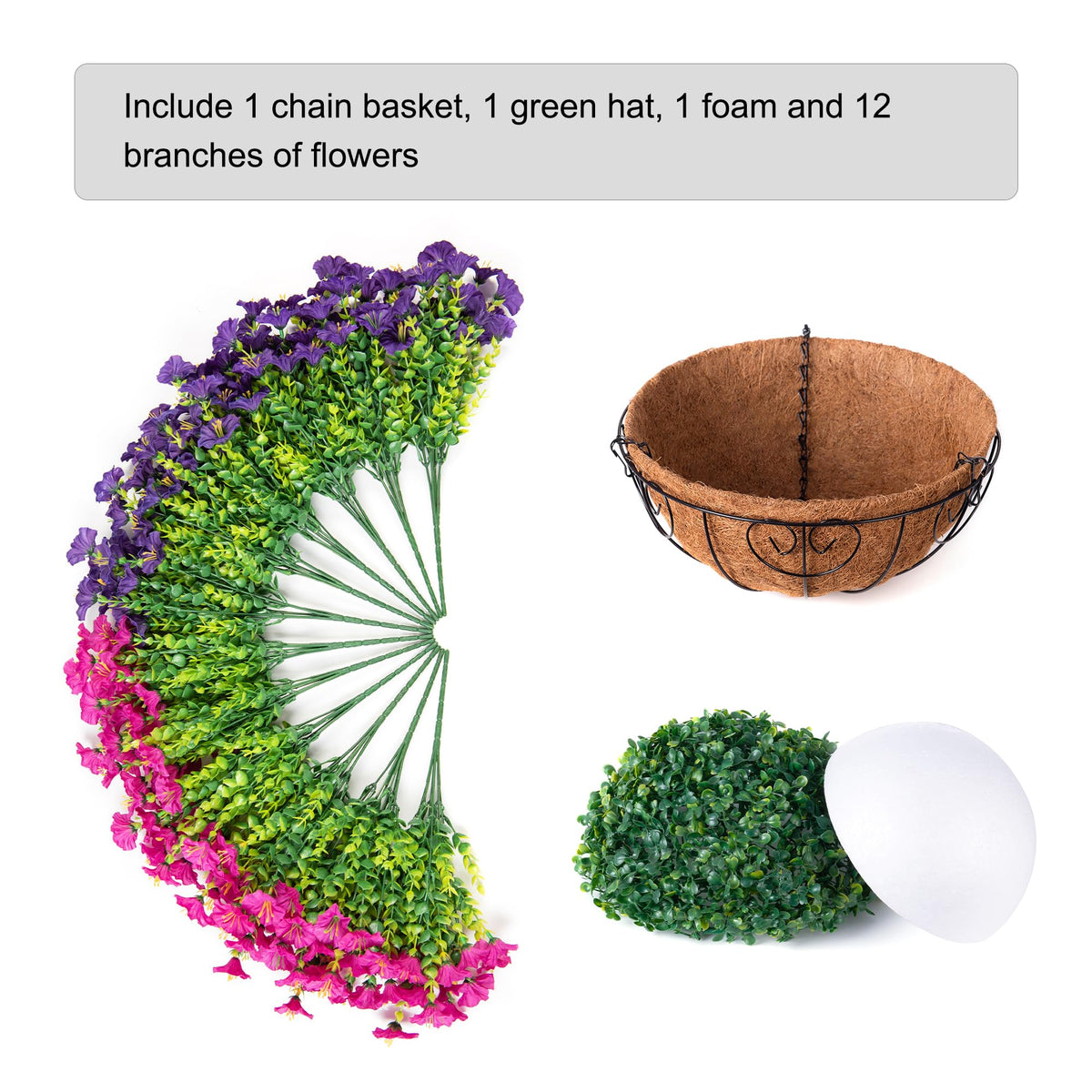 Ivydale hanging flowers basket assembly ready-to-display arrangement for quick setup