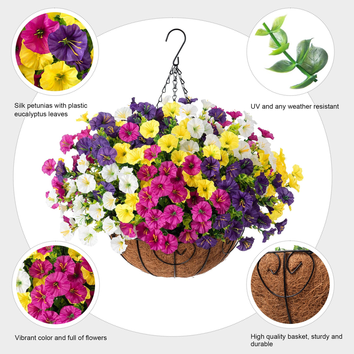 Ivydale hanging planters with metal chain ideal for porches.