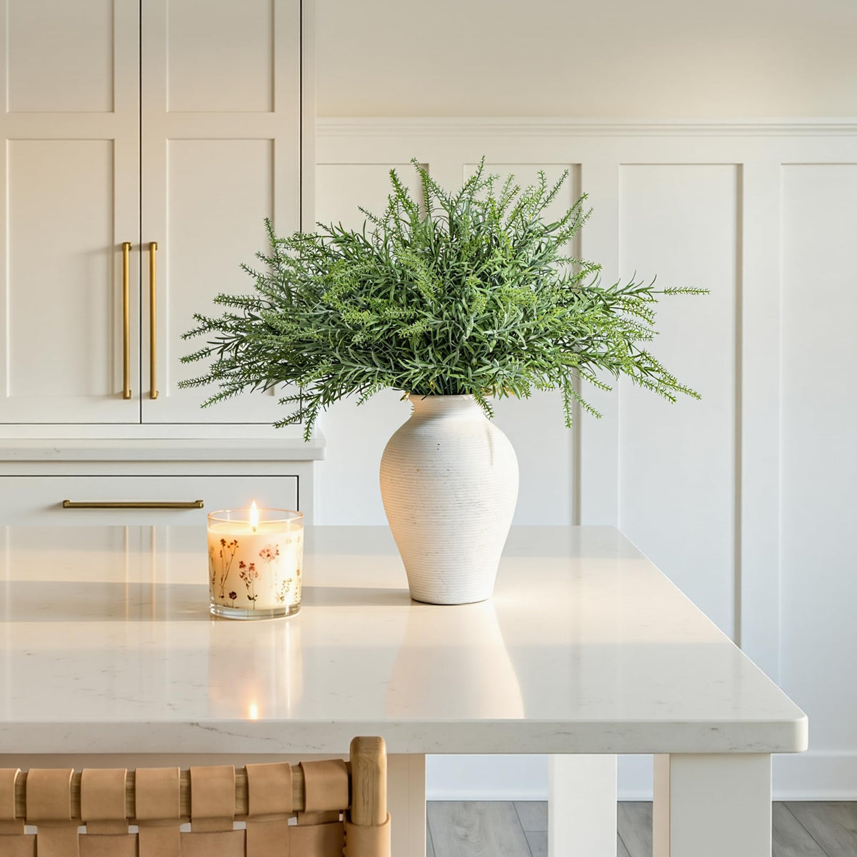 Ivydale lifelike leaves in an urn for an elegant entryway accent