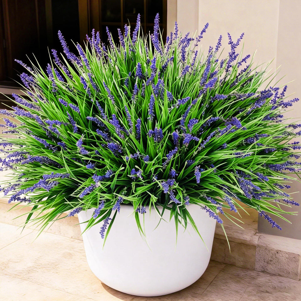 Ivydale monkey grass artificial plants for outdoor use, UV resistant and long-lasting color.