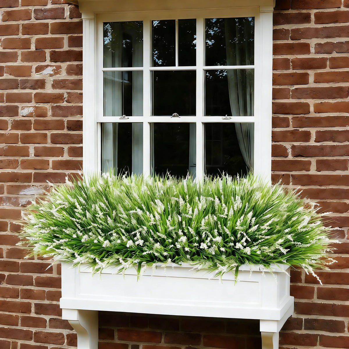 Ivydale outdoor artificial plants with realistic white monkey grass for patios.