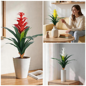 Ivydale outdoor fake bromeliads 2-piece set for planters