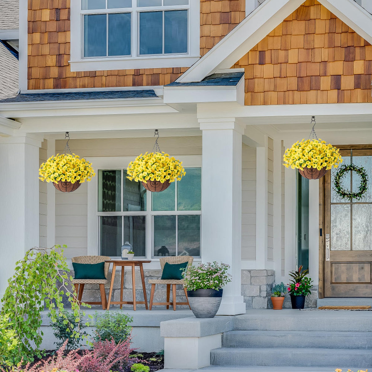 Ivydale outdoor hanging basket assembly for quick, stylish setup