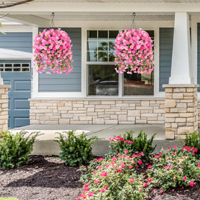 Ivydale morning glory artificial plant hangs on walls or fences with lifelike detail.